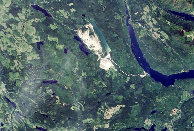 satellite image of ponds and lakes