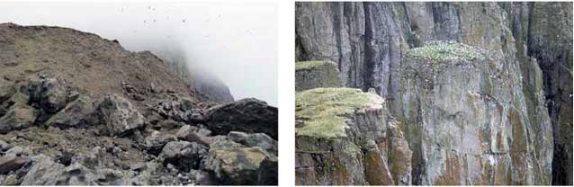 two images of rocky, rough terrain