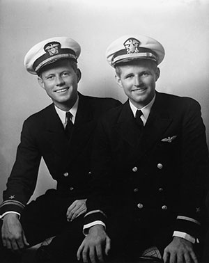  Lt.(jg) John F. Kennedy and Ensign Joseph P. Kennedy Jr., circa May, 1942