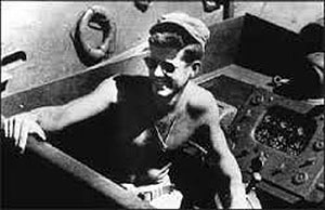  Lt. (jg) John F. Kennedy aboard the PT-109 in the South Pacific, 1943