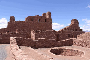 The circular kiva in the middle of the convento, next to the church. 