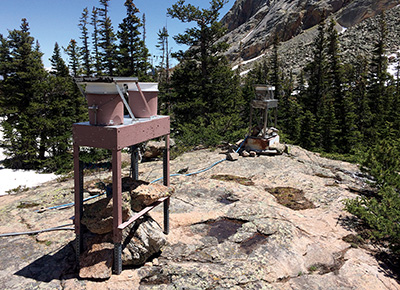 Wet deposition monitoring collectors at Loch Vale watershed, Rocky Mountain National Park