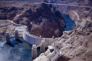Sky view of the Hoover Dam Bypass Bridge 