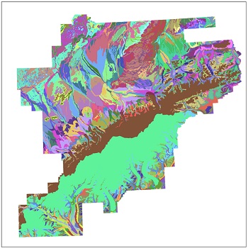 map of Denali National Park and Preserve showing soil classifications in the park