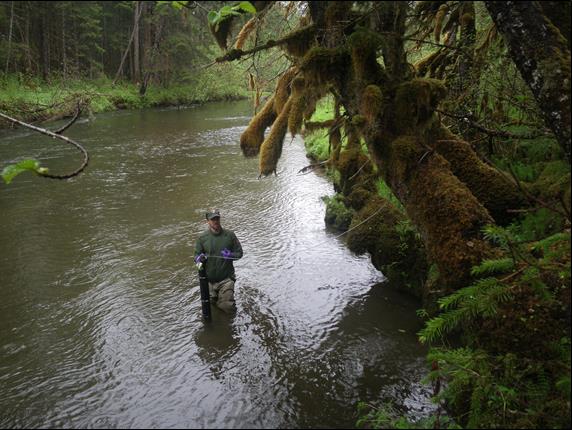 man in a river