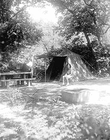 Early park outing at Rock Creek Campground, 1953 (Rock Creek Campground: CLI, NPS, 2007)