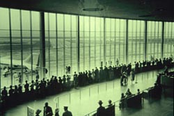 Historic image of spectator area of Washington National Airport Terminal