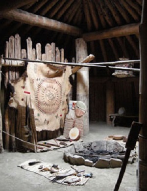 Interior of Reconstructed Earthlodge at Knife River