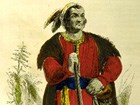 Drawing of Tecumseh holding rifle