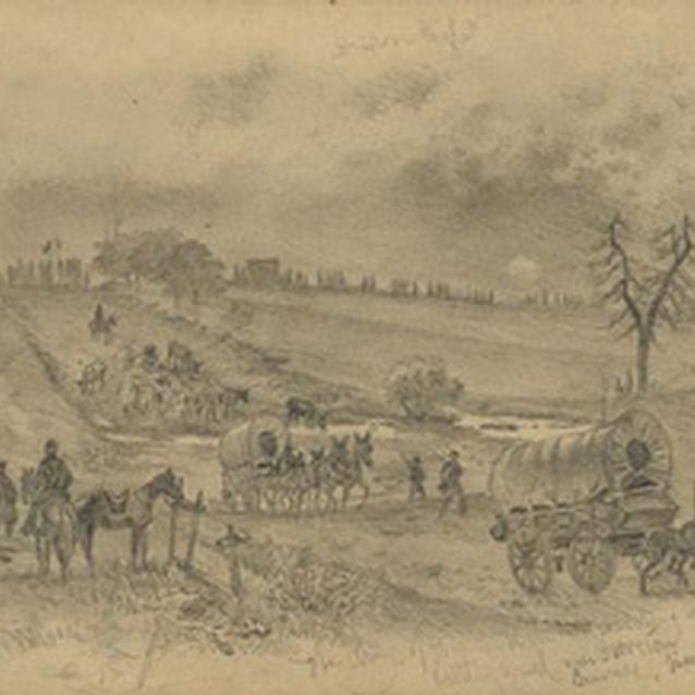 Sketch of the Union marching over to Groveton