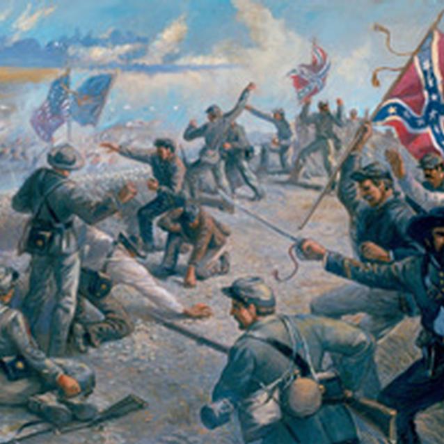 Painting of the Union attack at "Deep Cut"