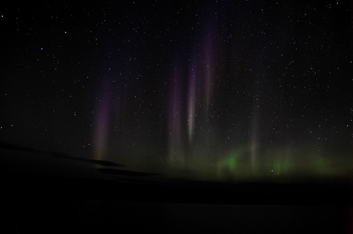 Diverse colored Aurora Borealis in the night sky