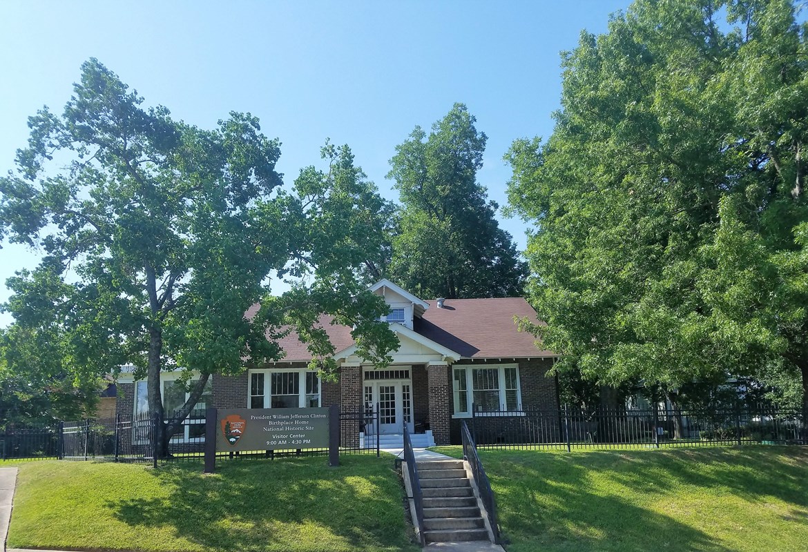 Exterior of Visitor Center building with landscape surrounding 