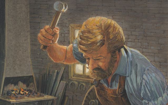 Illustration of a blacksmith 