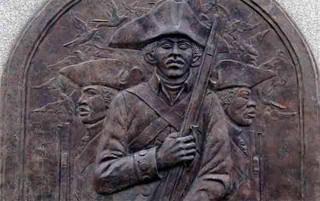  Bronze relief of African American Soldier