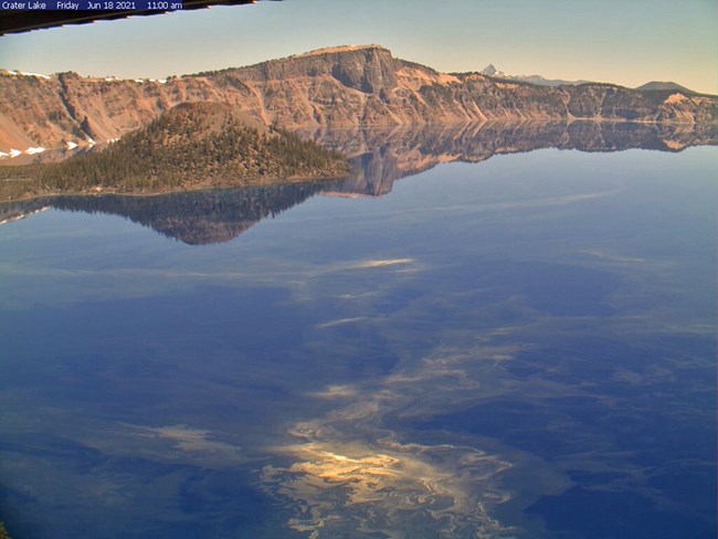 Crater Lake Webcam - Pollen on the Lake