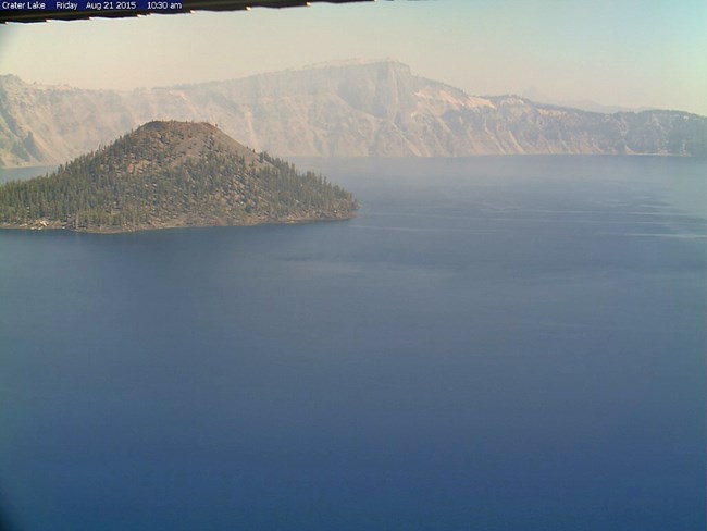 Crater Lake Webcam - Smoke is Coming