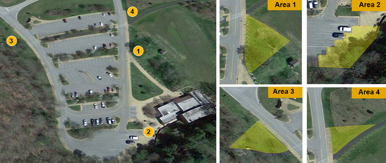 Map showing layout for first amendment area.