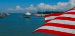 The Star-Spangled Banner flying over Tangier Island, VA.