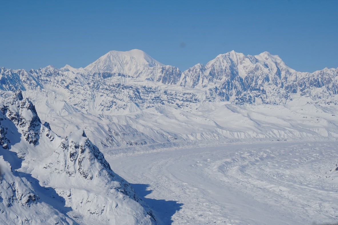 Looking north, up the Ruth Glacier Valley March 7, 2025