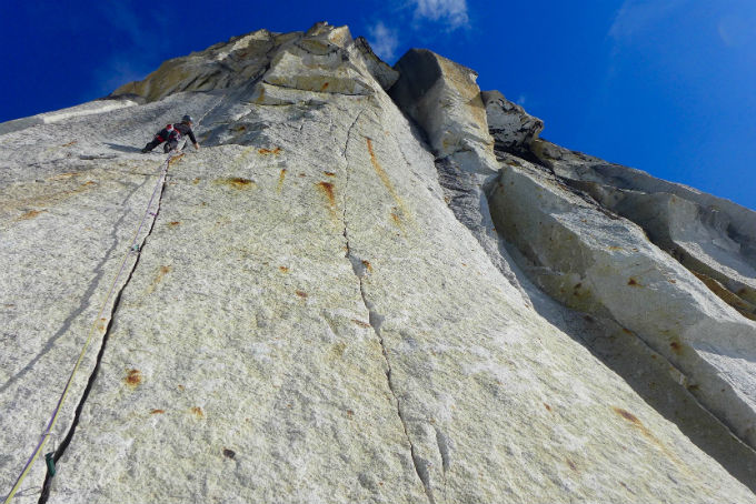 Clean granite climbing