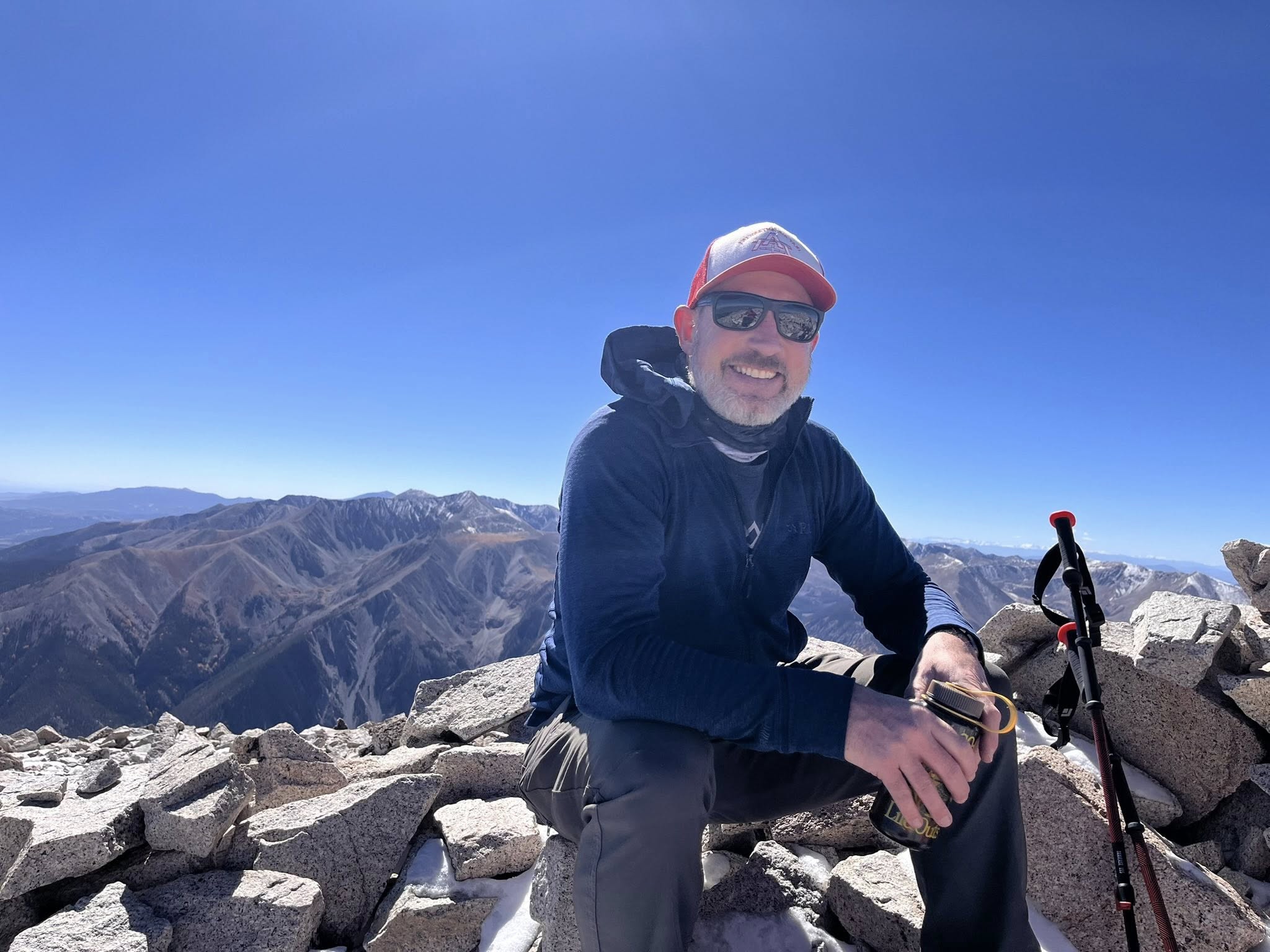 Greg on the summit of Mt. Princeton, CO. Photo: G. Huey