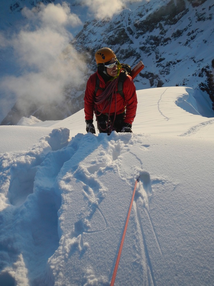Ranger Mark Westman reaches the top of Mount Church