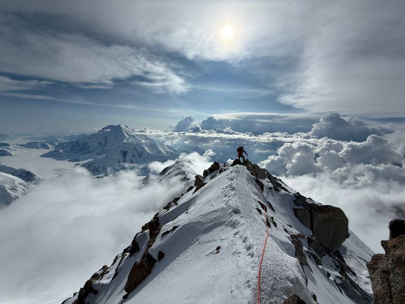 Ranger on the edge a mountaintop