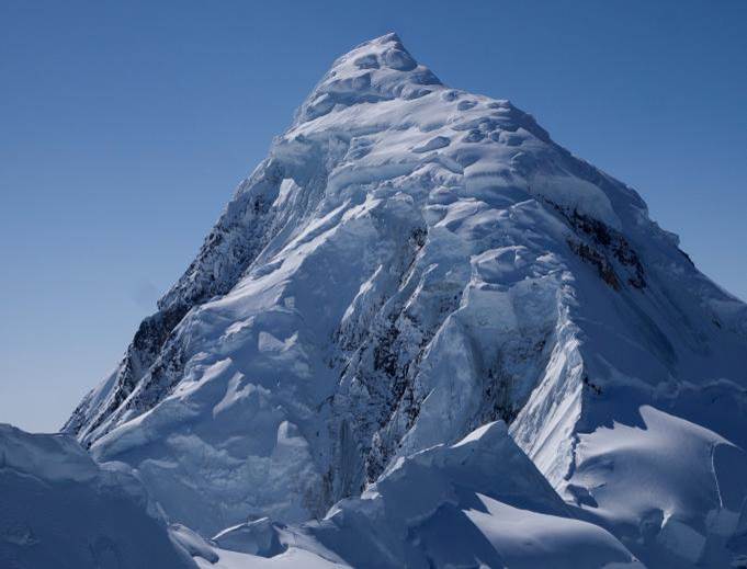 Rocky pyramid-shaped North-Northeast Ridge of Mount Russell