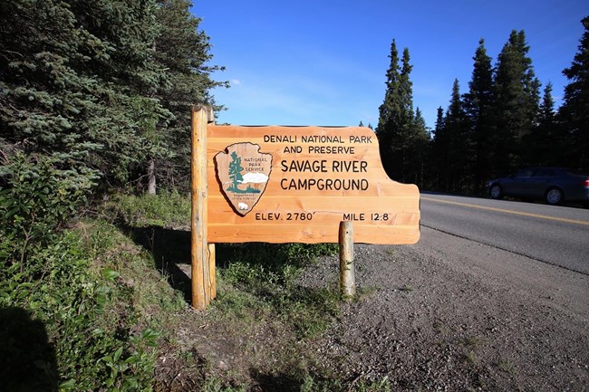 Entrance sign for the Savage River Campground