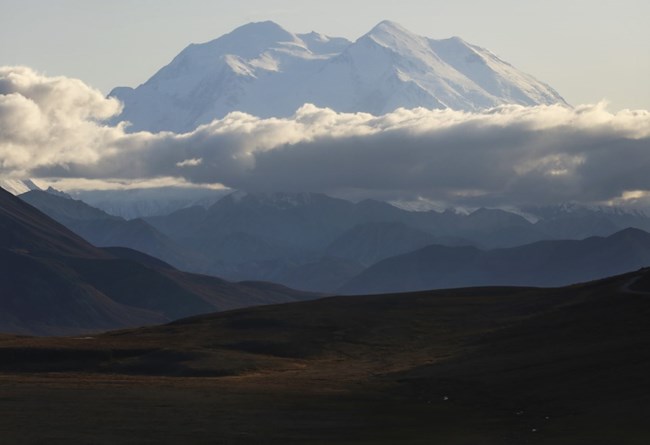 Denali rises high above the clouds.