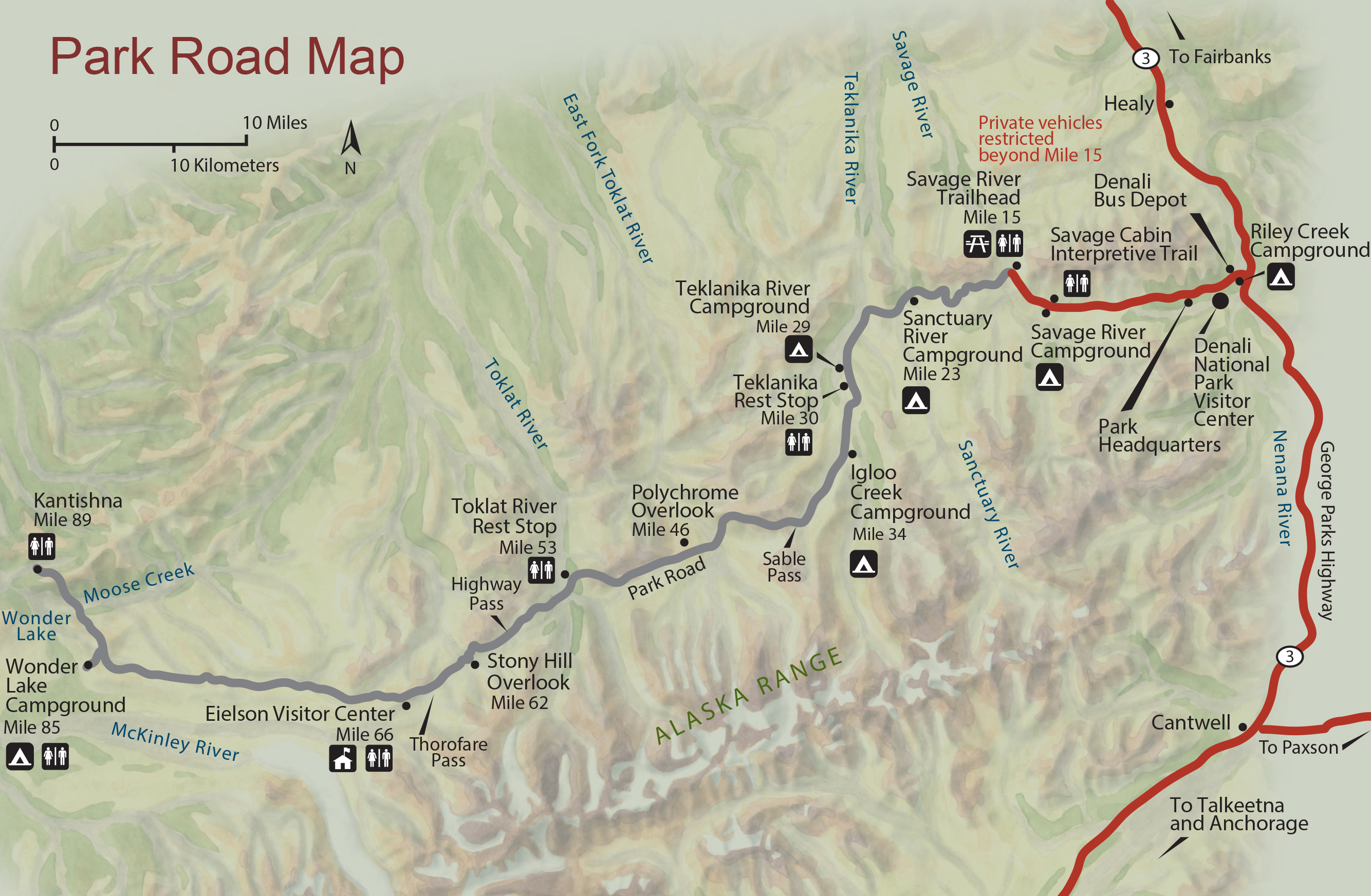 Denali Park Road map