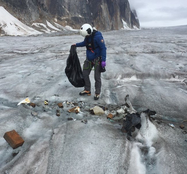 Late season trash on glacier