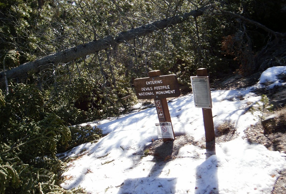 Devils Postpile boundary on Minaret Falls Trail