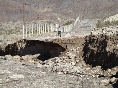 Damage to Scotty's Castle Road