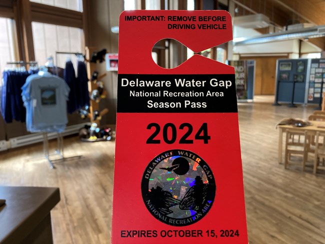 A hangtag season pass for the Delaware Water Gap NRA.
