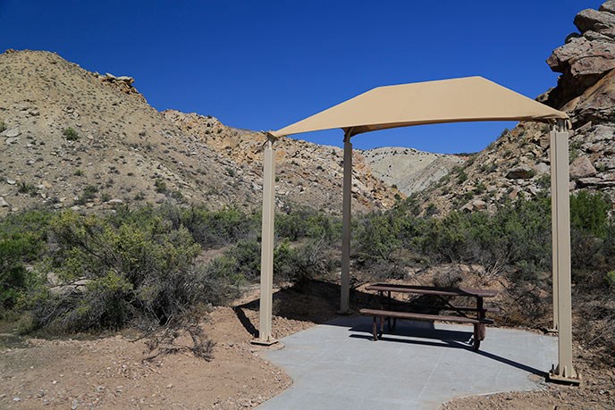 photo of a shade structure at the Quarry Visitor Center