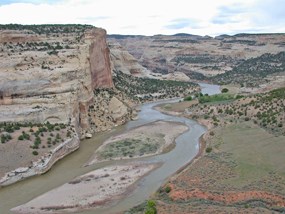 Yampa River and Castle Park as seen from Castle Park Overlook.