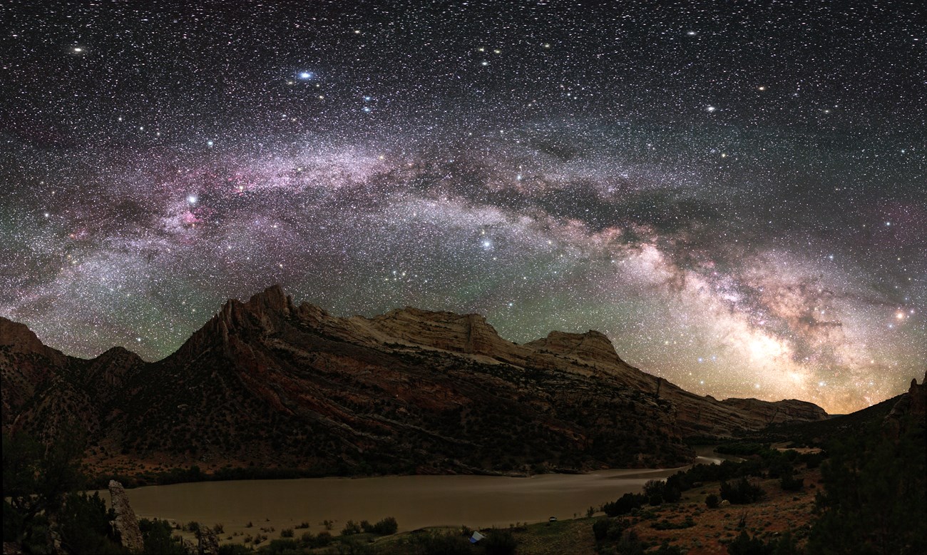 The Milky Way soars over Mitten Park.