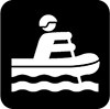 Black and white symbol for river rafting