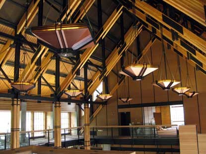 Interior view of Henry M. Jackson Memorial Visitor Center at Mount Rainier National Park, Washington.