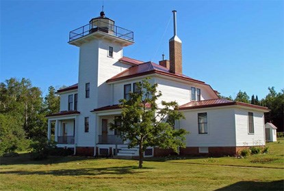 photo of Raspberry Island Light Station Lighthouse and Keeper's Quarters at Apostle Islands National Lakeshore