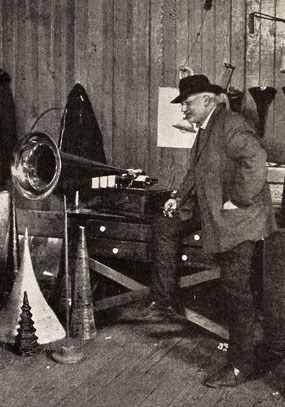 Theo Wangemann in the Edison Laboratory Music Room, circa May 1905.