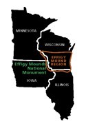 Cultural range map of effigy moundbuilders