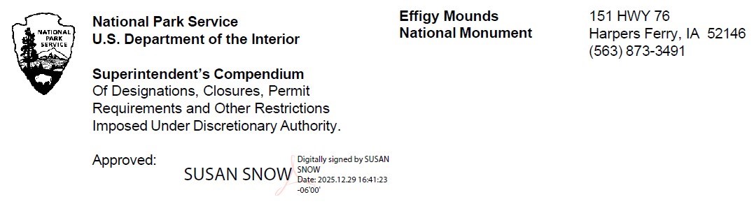 Superintendent's signature of the compendium dated December 29, 2025