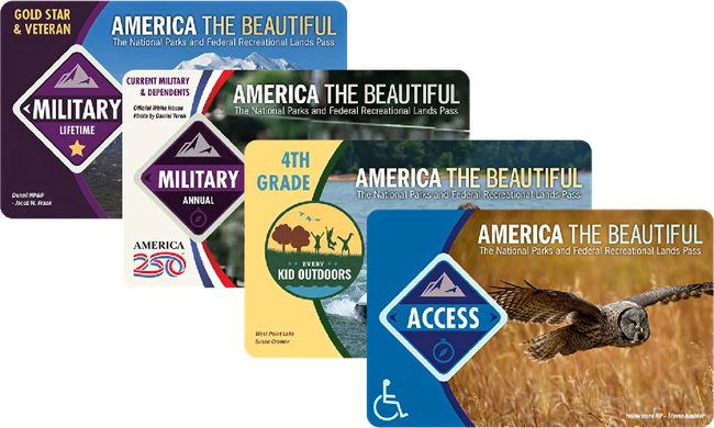 Images of four different park passes