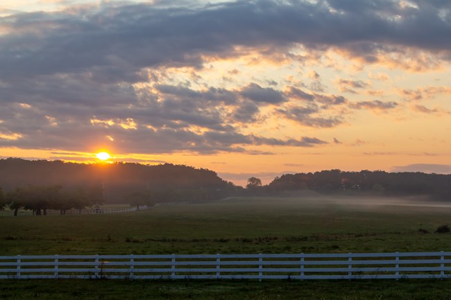 Sunrise over the Eisenhower farm