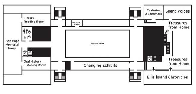 Ellis Island's third floor layout in the Main Immigration Building