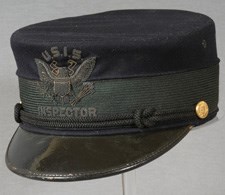 Black U.S. Immigration Service inspector's hat