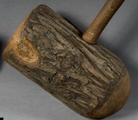 Wooden mallet used to hammer rivets